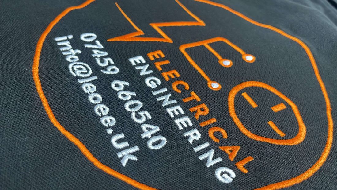 Close-up of embroidery detail by Funtastic Uniform