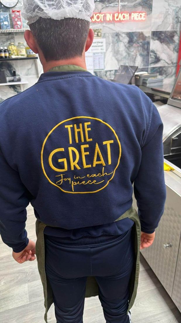 Custom branded hoodie with back print by Funtastic Uniform