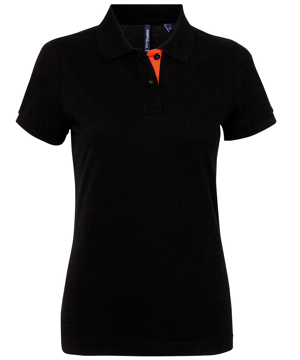 Asquith & Fox Women's Contrast Polo Shirt – Custom Embroidered & Printed Polo Shirts