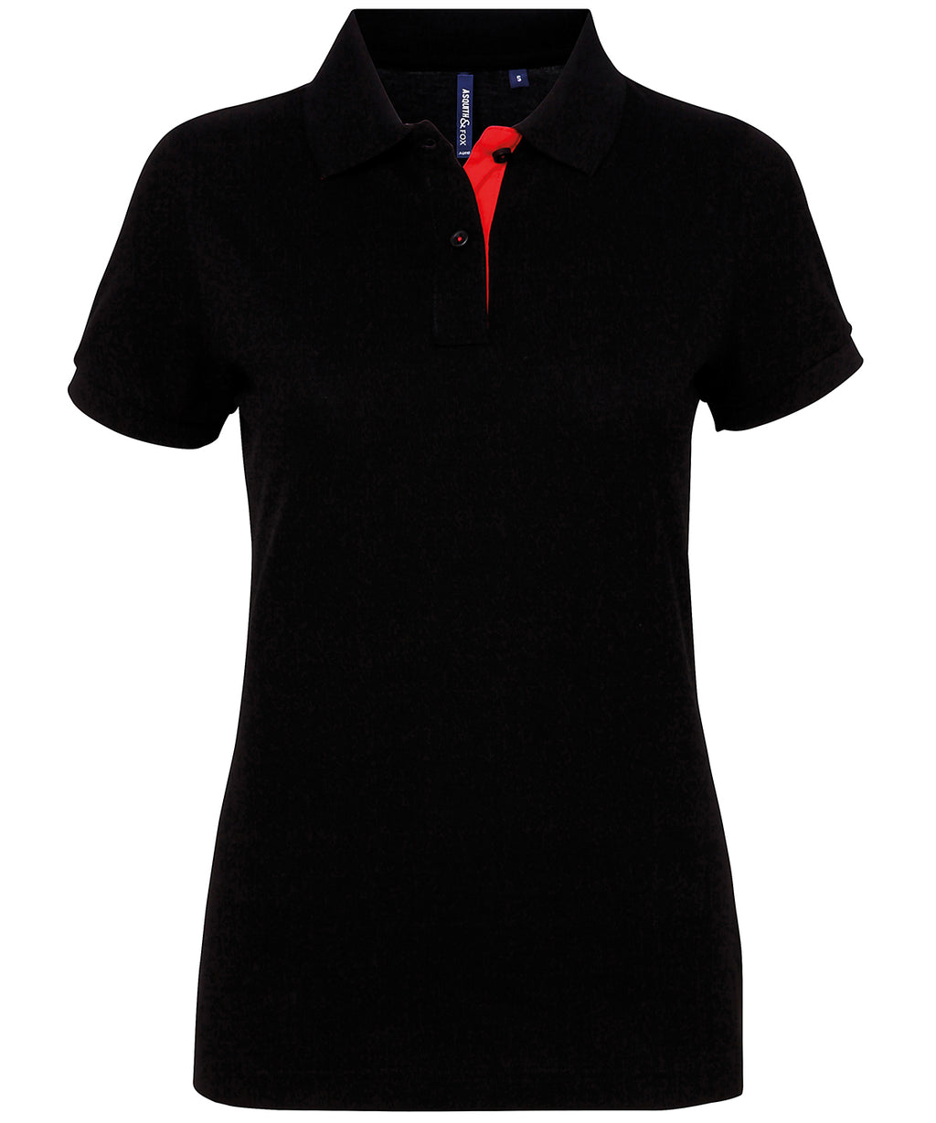 Asquith & Fox Women's Contrast Polo Shirt – Custom Embroidered & Printed Polo Shirts