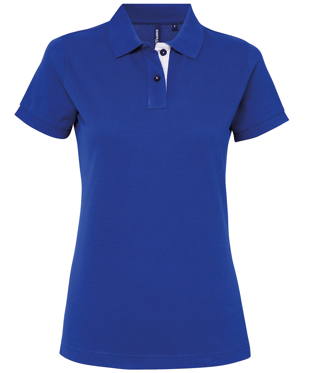 Asquith & Fox Women's Contrast Polo Shirt – Custom Embroidered & Printed Polo Shirts