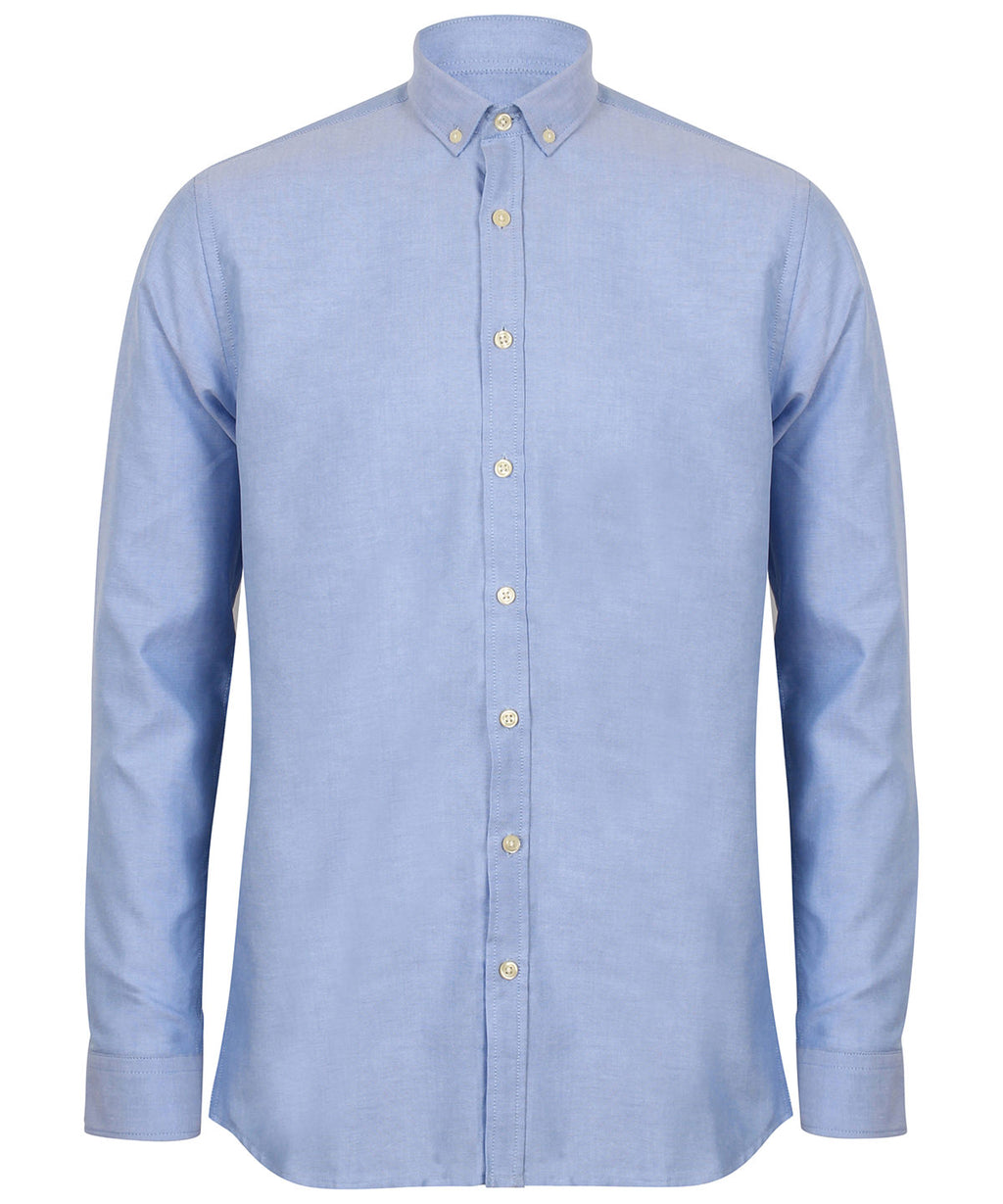 Henbury Modern Long Sleeve Oxford Shirt – Custom Embroidered & Printed Shirts