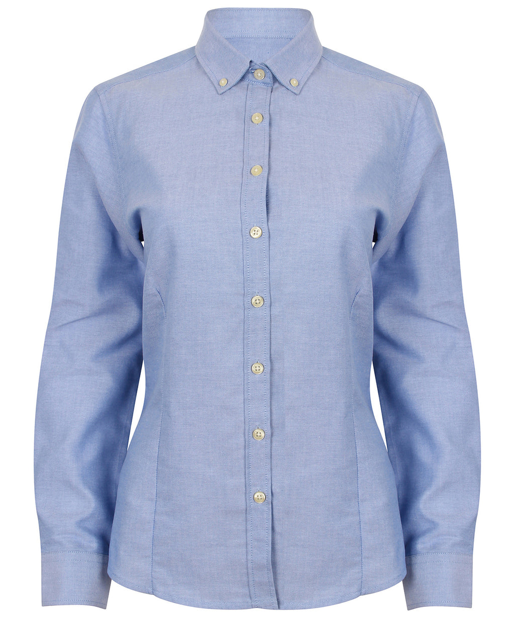 Henbury Women's Modern Long Sleeve Oxford Shirt – Custom Embroidered & Printed Shirts