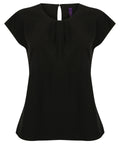 Henbury Women's Pleat Front Short Sleeve Blouse Garment – Custom Embroidered & Printed Blouses