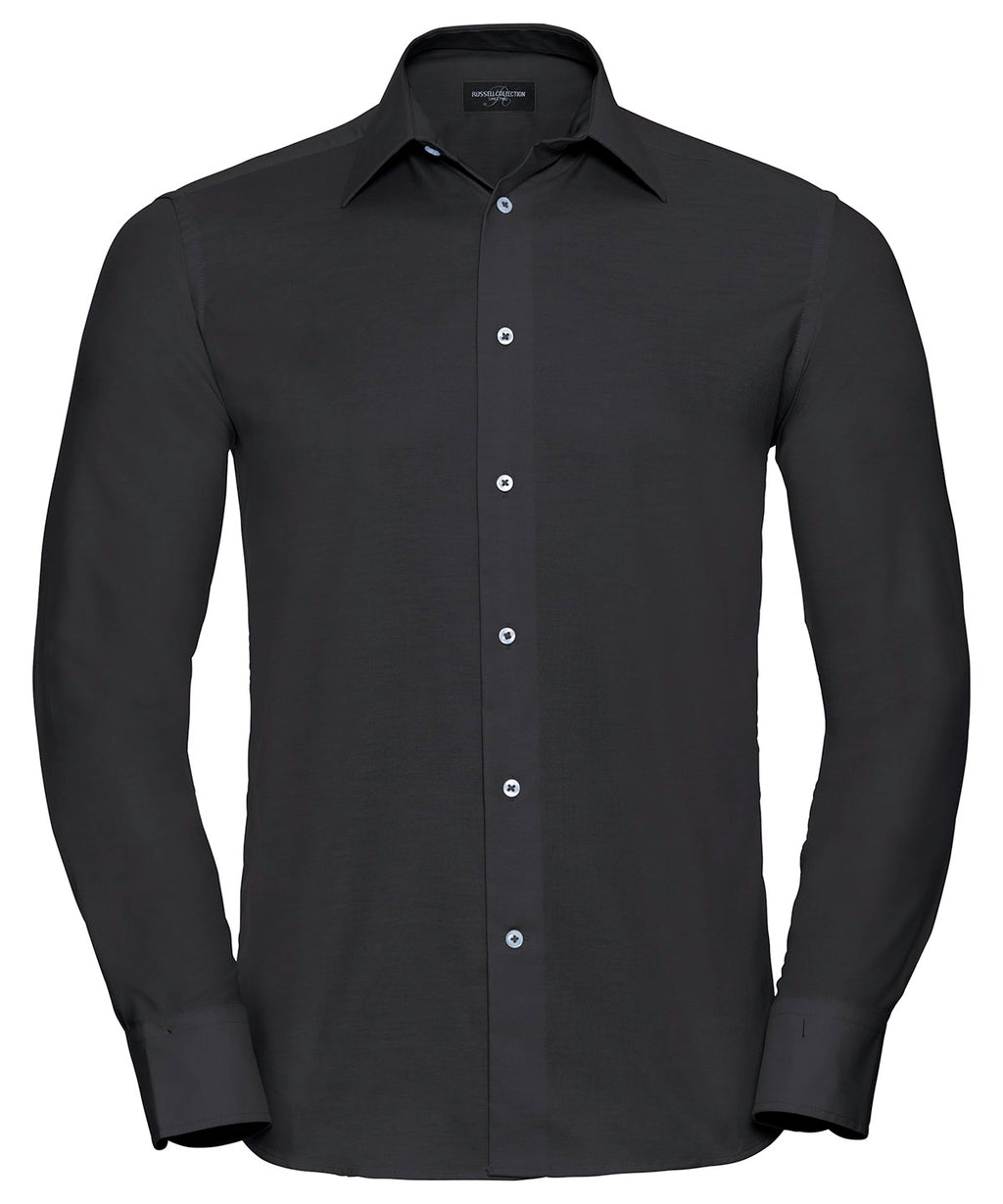 Russell Athletic Collection Long Sleeve Easycare Tailored Oxford Shirt – Custom Embroidered & Printed Shirts