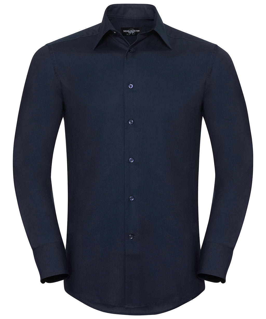 Russell Athletic Collection Long Sleeve Easycare Tailored Oxford Shirt – Custom Embroidered & Printed Shirts