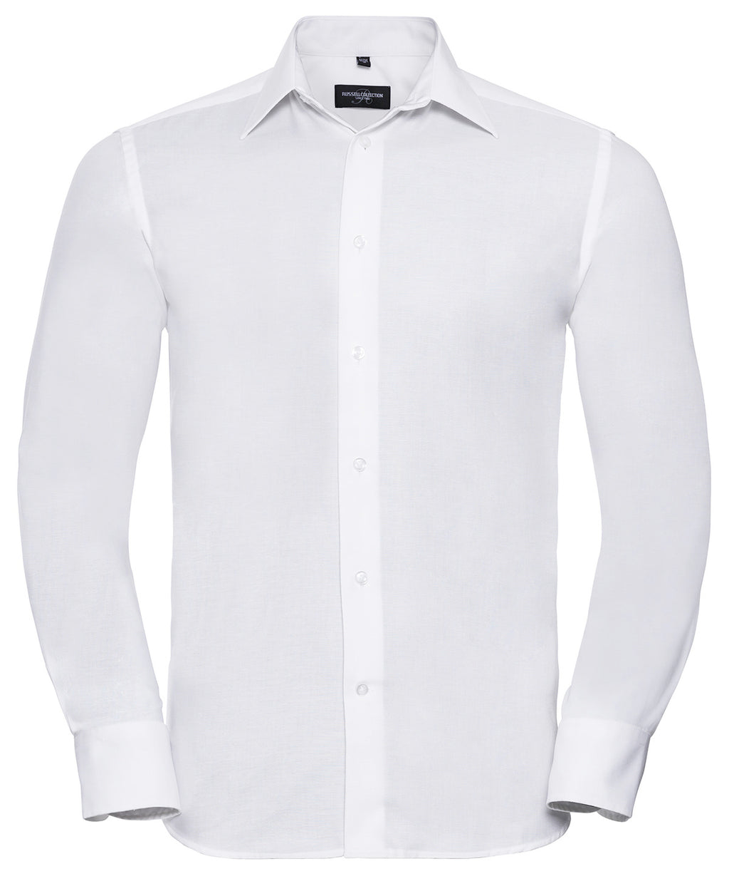 Russell Athletic Collection Long Sleeve Easycare Tailored Oxford Shirt – Custom Embroidered & Printed Shirts