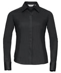 Russell Athletic Collection Women's Long Sleeve Polycotton Easycare Fitted Poplin Shirt – Custom Embroidered & Printed Shirts