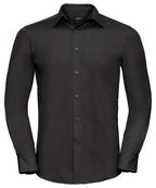 Russell Athletic Collection Long Sleeve Polycotton Easycare Fitted Poplin Shirt – Custom Embroidered & Printed Shirts