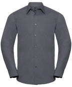 Russell Athletic Collection Long Sleeve Polycotton Easycare Fitted Poplin Shirt – Custom Embroidered & Printed Shirts