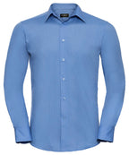 Russell Athletic Collection Long Sleeve Polycotton Easycare Fitted Poplin Shirt – Custom Embroidered & Printed Shirts