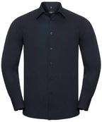 Russell Athletic Collection Long Sleeve Polycotton Easycare Fitted Poplin Shirt – Custom Embroidered & Printed Shirts