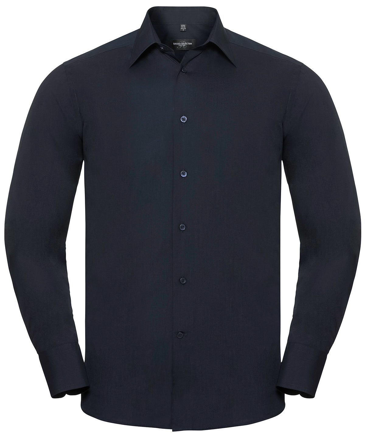 Russell Athletic Collection Long Sleeve Polycotton Easycare Fitted Poplin Shirt – Custom Embroidered & Printed Shirts