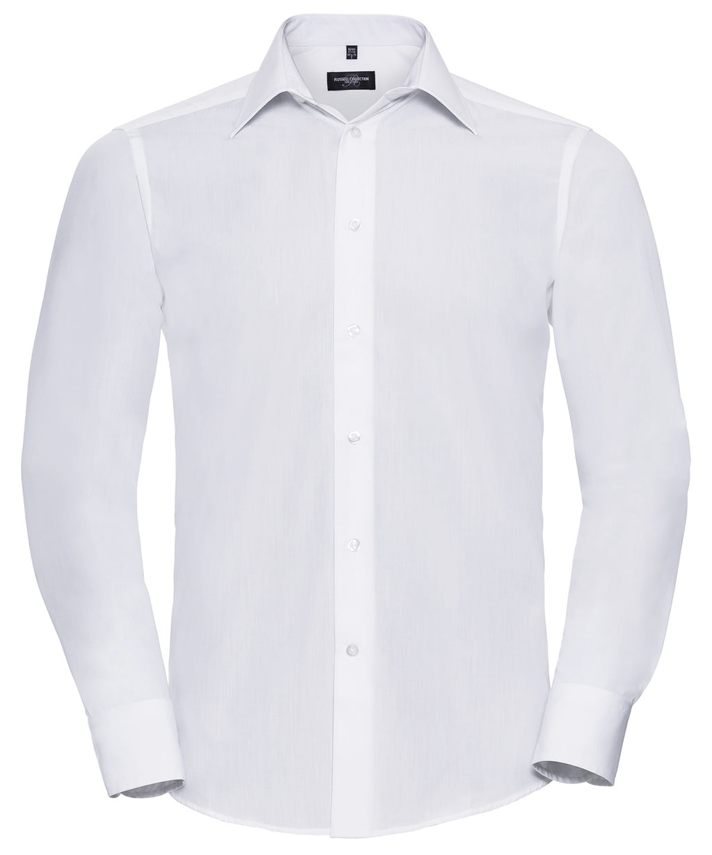 Russell Athletic Collection Long Sleeve Polycotton Easycare Fitted Poplin Shirt – Custom Embroidered & Printed Shirts