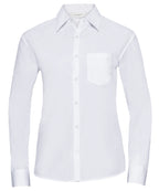 Russell Athletic Collection Women's Long Sleeve Polycotton Easycare Poplin Shirt – Custom Embroidered & Printed Shirts