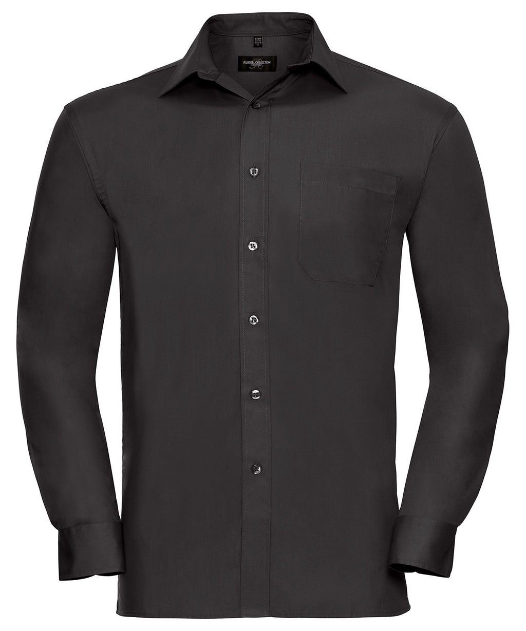 Russell Athletic Collection Long Sleeve Pure Cotton Easycare Poplin Shirt – Custom Embroidered & Printed Shirts
