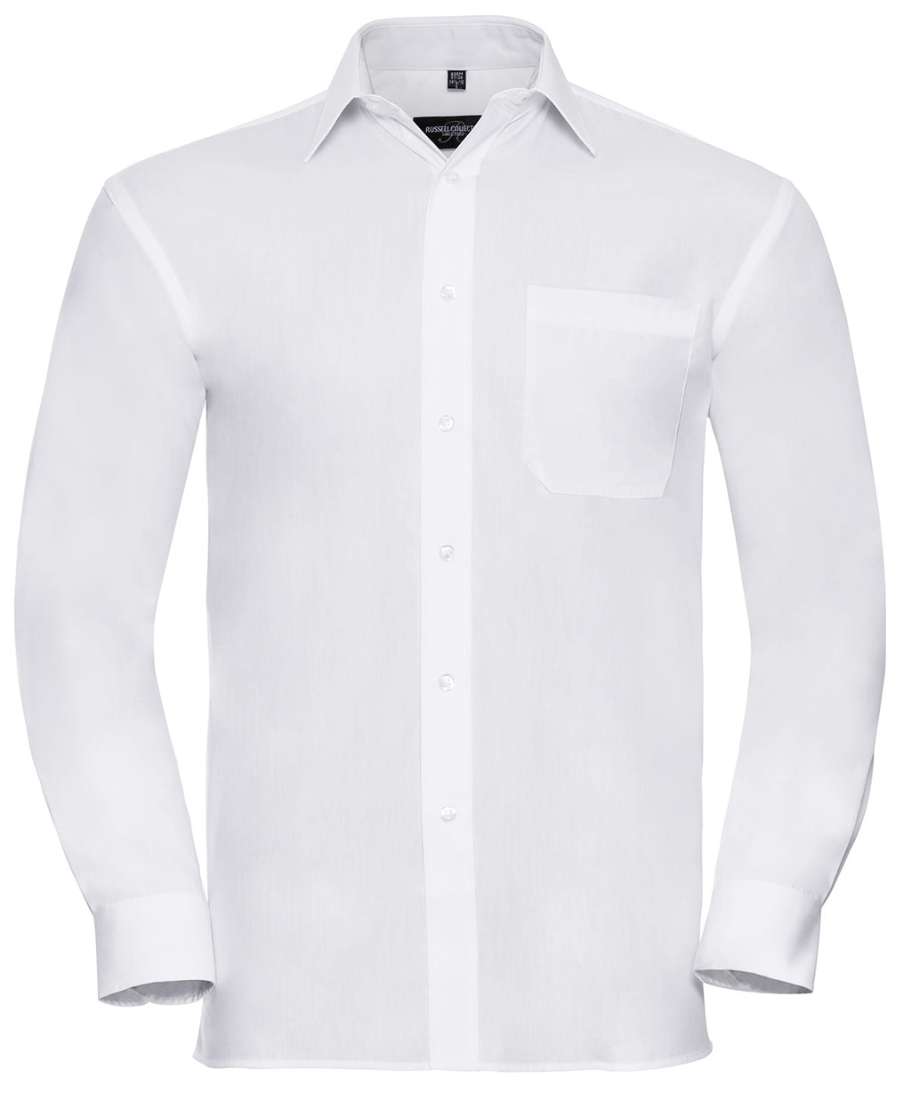 Russell Athletic Collection Long Sleeve Pure Cotton Easycare Poplin Shirt – Custom Embroidered & Printed Shirts
