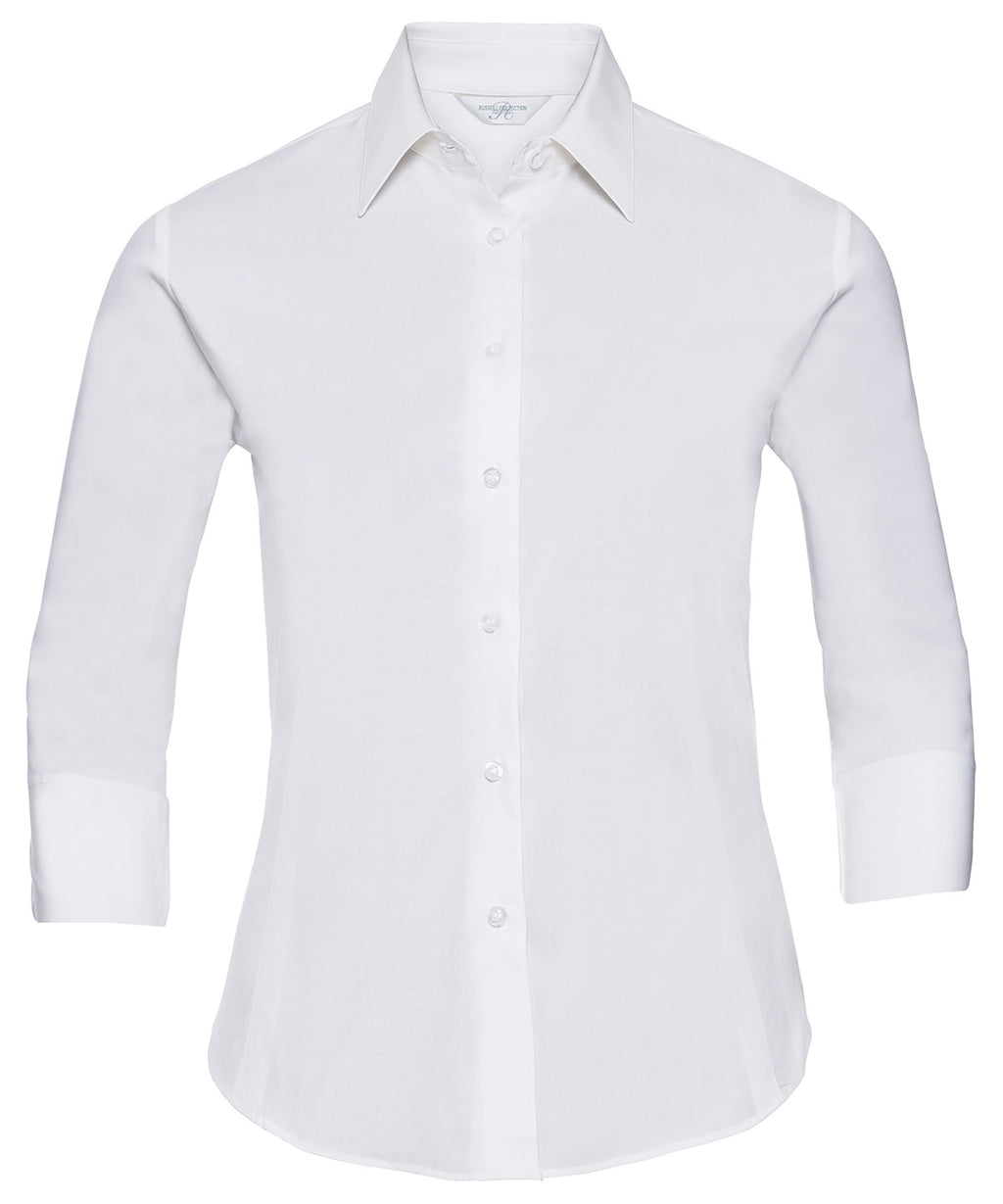 Russell Athletic Collection Women's ¾ Sleeve Easycare Fitted Shirt – Custom Embroidered & Printed Shirts