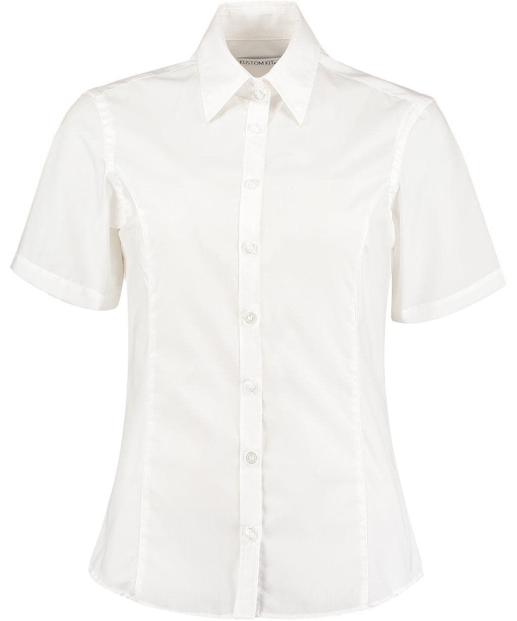 Kustom Kit Business Blouse Short-sleeved (tailored Fit) Garment – Custom Embroidered & Printed Women's Blouses