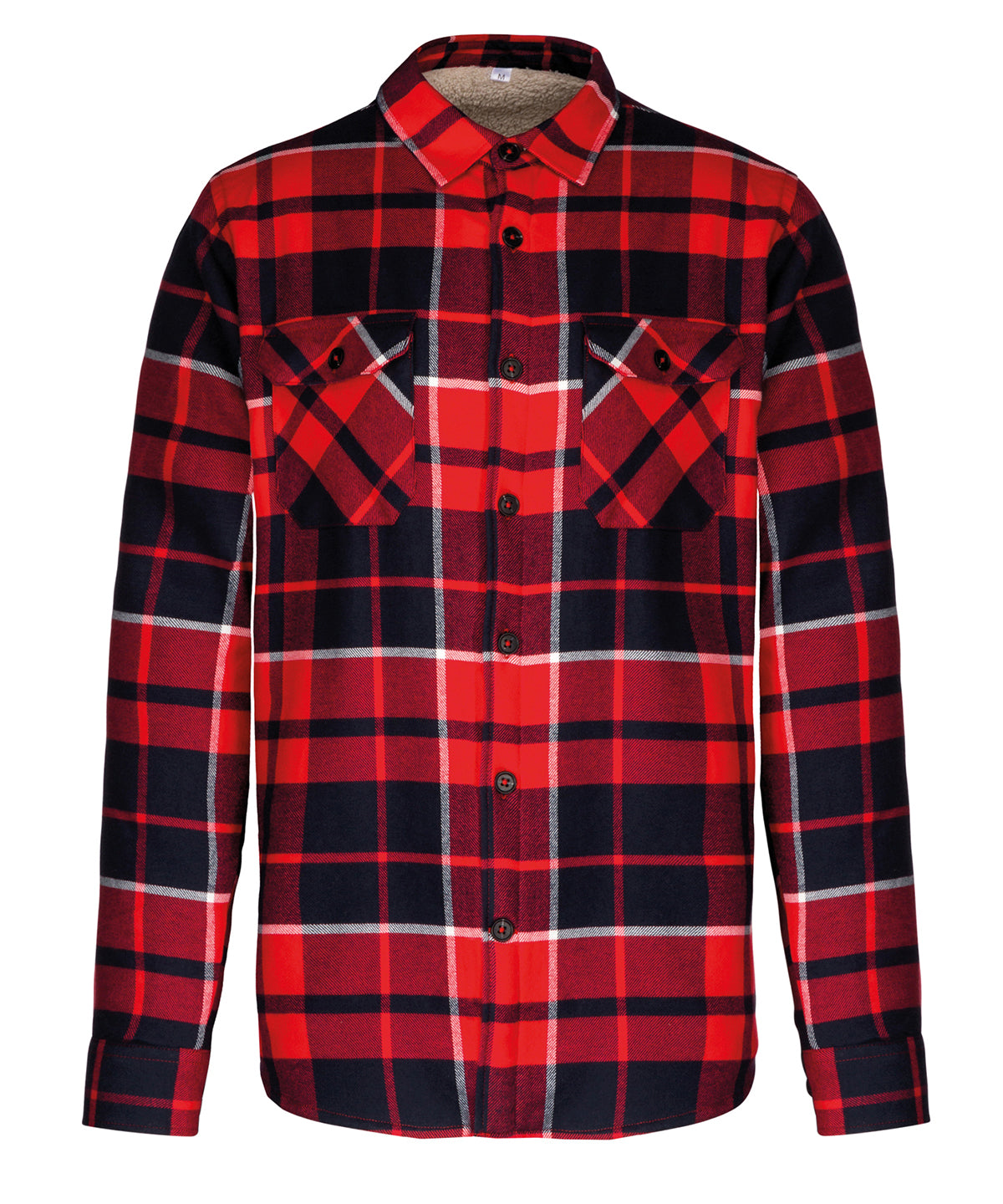Kariban Sherpa-lined Checked Shirt Jacket – Custom Embroidered & Printed Shirts