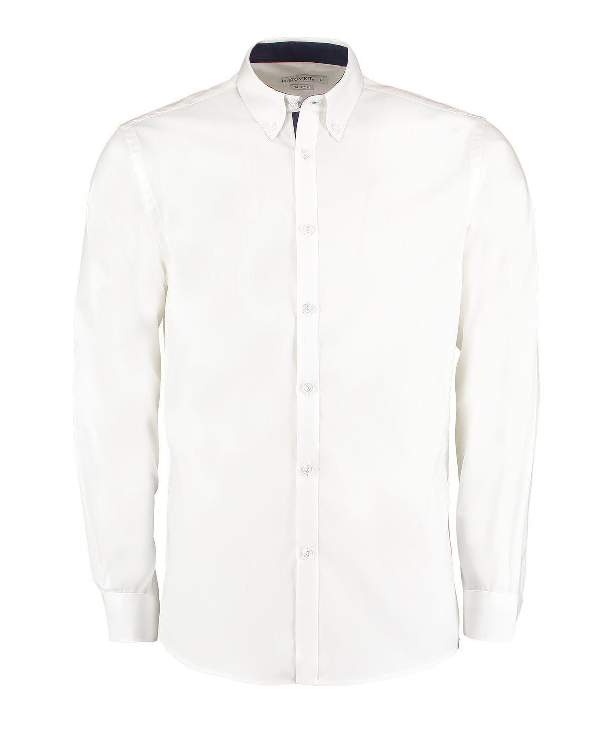 Kustom Kit Contrast Premium Oxford Shirt (button-down Collar) Long-sleeved (tailored Fit) – Custom Embroidered & Printed Shirts