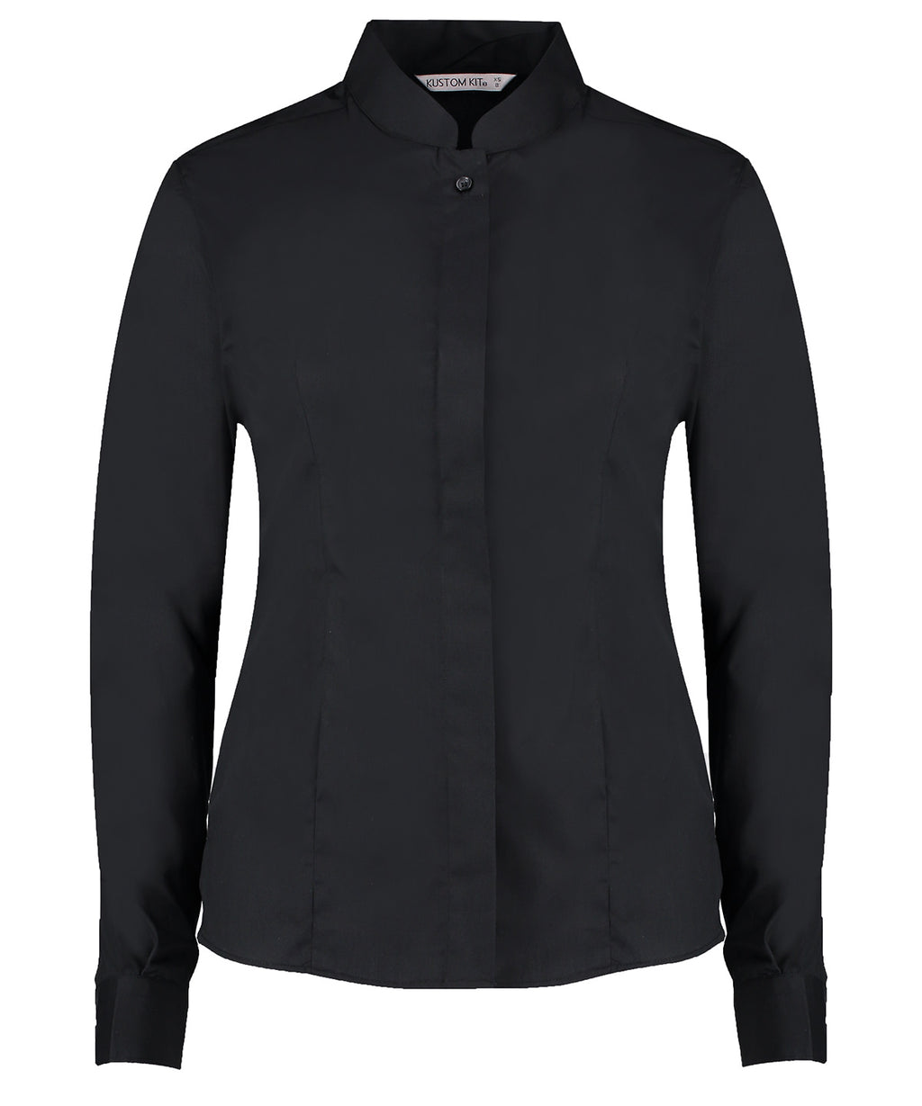 Kustom Kit Women's Mandarin Collar Shirt Long-sleeved (tailored Fit) – Custom Embroidered & Printed Shirts