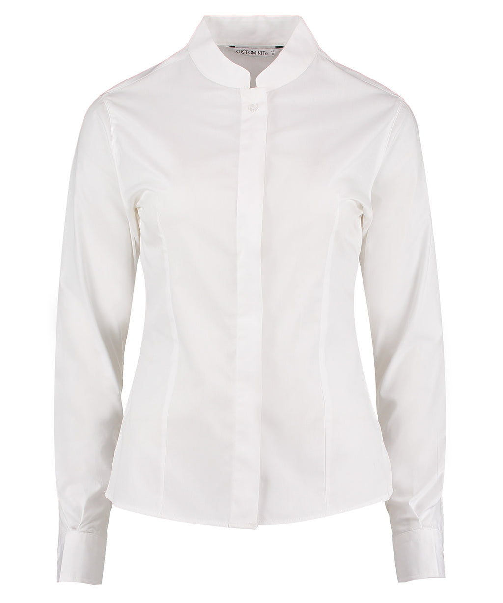 Kustom Kit Women's Mandarin Collar Shirt Long-sleeved (tailored Fit) – Custom Embroidered & Printed Shirts