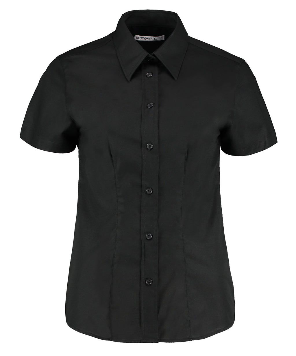 Kustom Kit Women's Workplace Oxford Blouse Short-sleeved (tailored Fit) Garment – Custom Embroidered & Printed Blouses