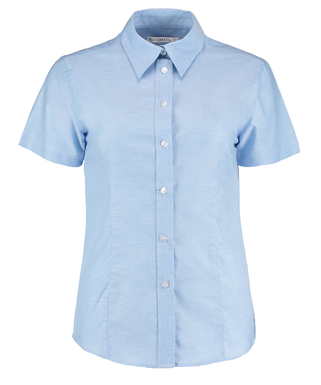 Kustom Kit Women's Workplace Oxford Blouse Short-sleeved (tailored Fit) Garment – Custom Embroidered & Printed Blouses