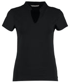 Kustom Kit Women's Corporate Short-sleeved Top V-neck Mandarin Collar (regular Fit) T-Shirt – Custom Embroidered & Printed T-Shirts