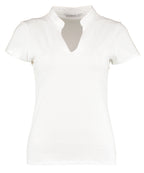Kustom Kit Women's Corporate Short-sleeved Top V-neck Mandarin Collar (regular Fit) T-Shirt – Custom Embroidered & Printed T-Shirts