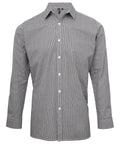 Premier Microcheck (Gingham) Long Sleeve Cotton Shirt – Custom Embroidered & Printed Shirts