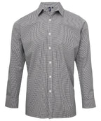 Premier Microcheck (Gingham) Long Sleeve Cotton Shirt – Custom Embroidered & Printed Shirts