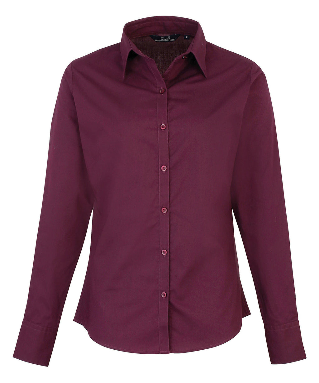 Premier Women's Poplin Long Sleeve Blouse Garment – Custom Embroidered & Printed Blouses