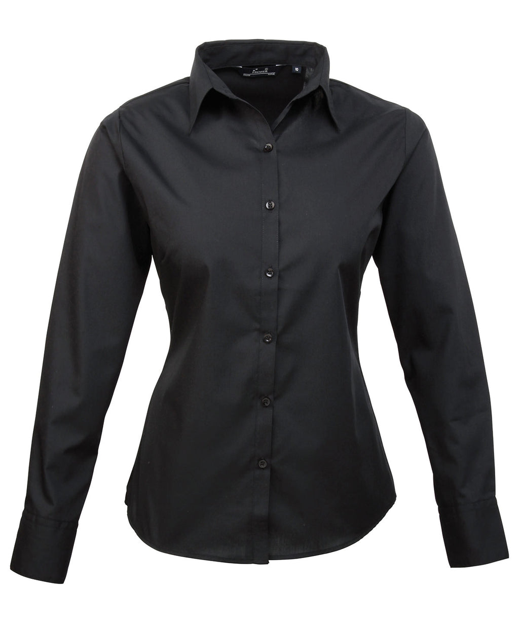 Premier Women's Poplin Long Sleeve Blouse Garment – Custom Embroidered & Printed Blouses