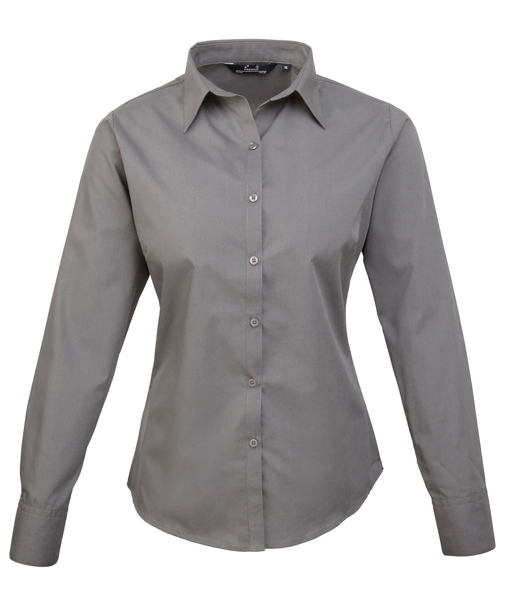 Premier Women's Poplin Long Sleeve Blouse Garment – Custom Embroidered & Printed Blouses