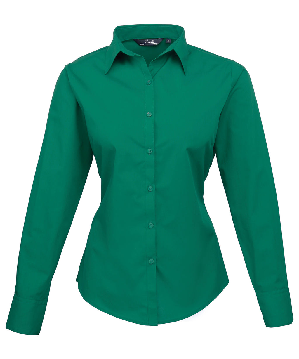 Premier Women's Poplin Long Sleeve Blouse Garment – Custom Embroidered & Printed Blouses