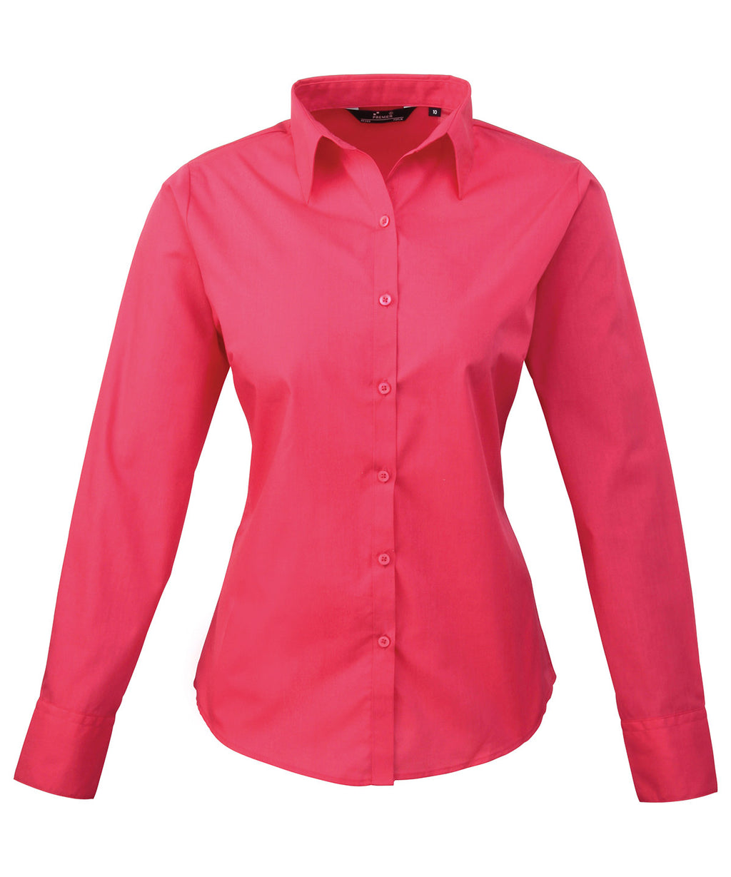Premier Women's Poplin Long Sleeve Blouse Garment – Custom Embroidered & Printed Blouses