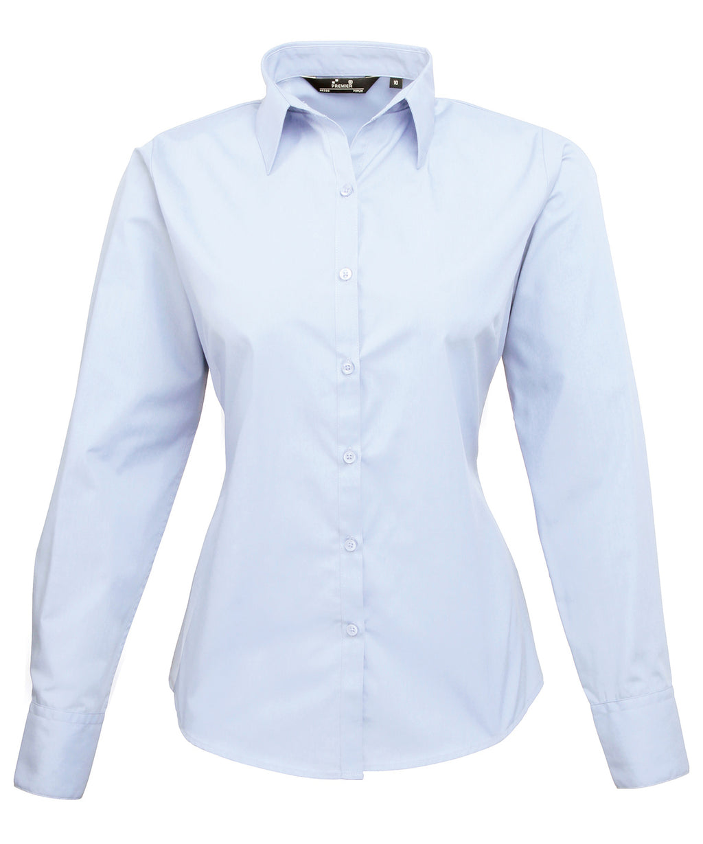 Premier Women's Poplin Long Sleeve Blouse Garment – Custom Embroidered & Printed Blouses
