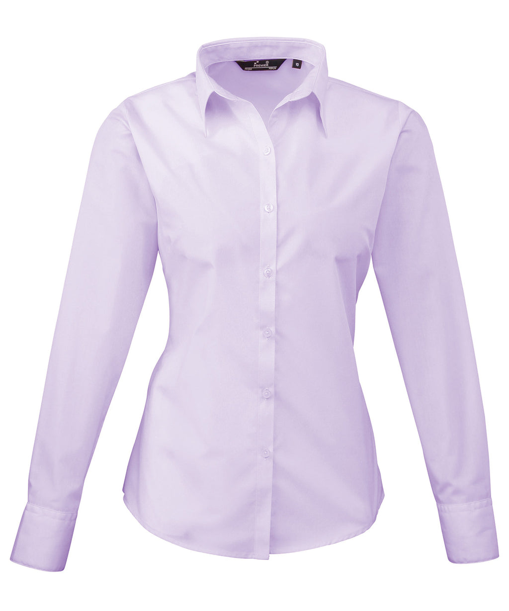Premier Women's Poplin Long Sleeve Blouse Garment – Custom Embroidered & Printed Blouses