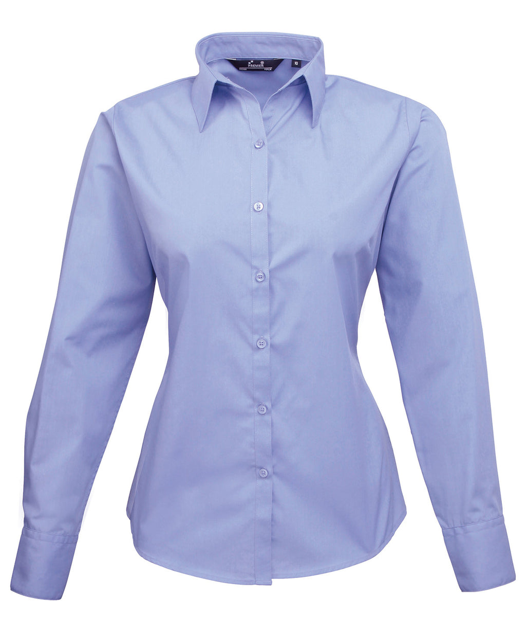 Premier Women's Poplin Long Sleeve Blouse Garment – Custom Embroidered & Printed Blouses