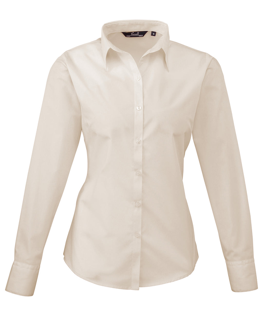 Premier Women's Poplin Long Sleeve Blouse Garment – Custom Embroidered & Printed Blouses