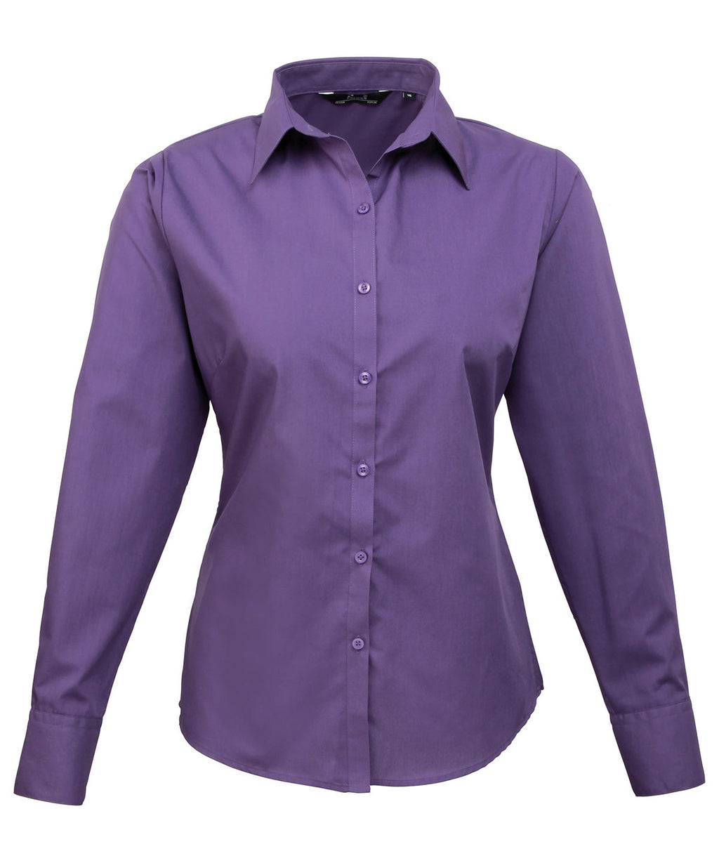 Premier Women's Poplin Long Sleeve Blouse Garment – Custom Embroidered & Printed Blouses