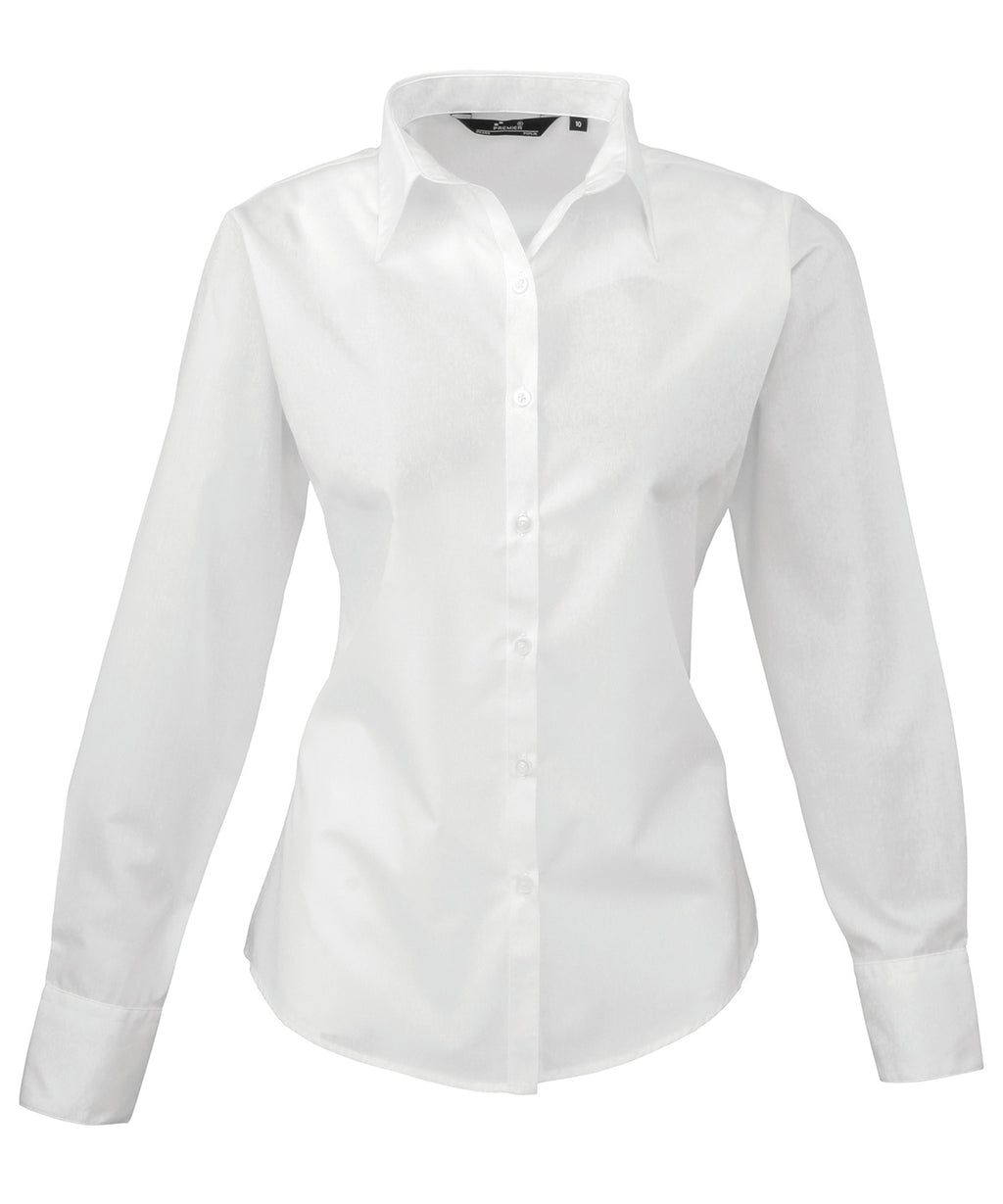 Premier Women's Poplin Long Sleeve Blouse Garment – Custom Embroidered & Printed Blouses