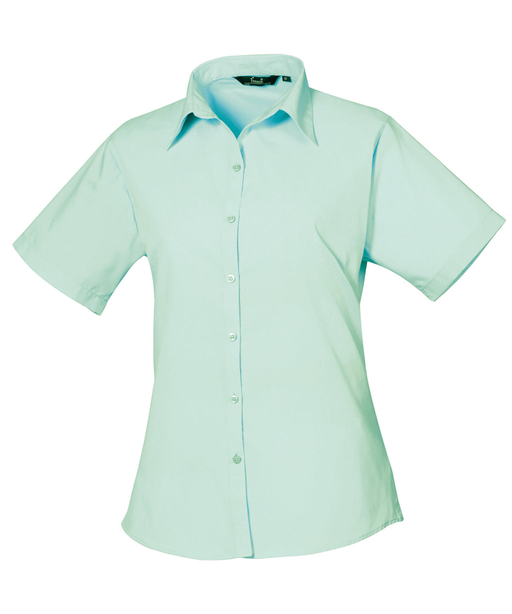 Premier Women's Short Sleeve Poplin Blouse Garment – Custom Embroidered & Printed Blouses