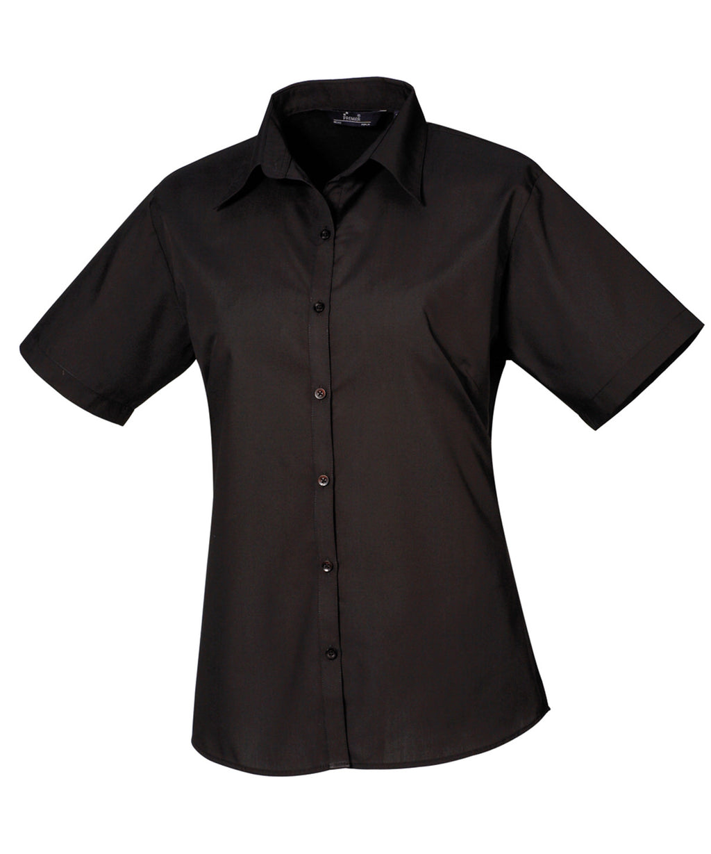Premier Women's Short Sleeve Poplin Blouse Garment – Custom Embroidered & Printed Blouses