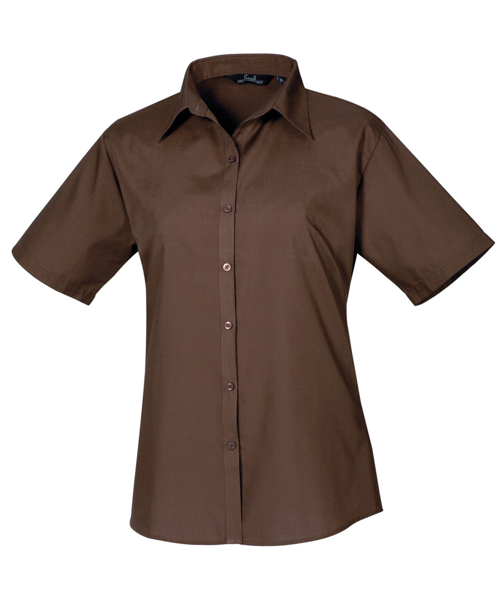 Premier Women's Short Sleeve Poplin Blouse Garment – Custom Embroidered & Printed Blouses