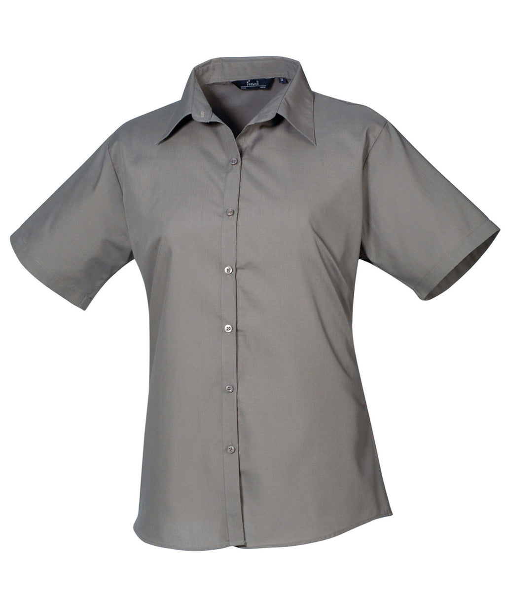 Premier Women's Short Sleeve Poplin Blouse Garment – Custom Embroidered & Printed Blouses