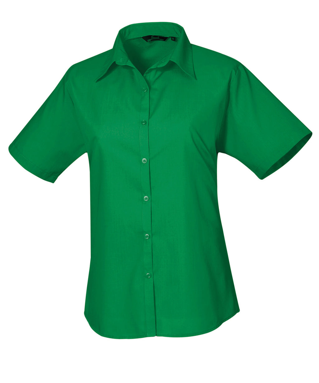 Premier Women's Short Sleeve Poplin Blouse Garment – Custom Embroidered & Printed Blouses