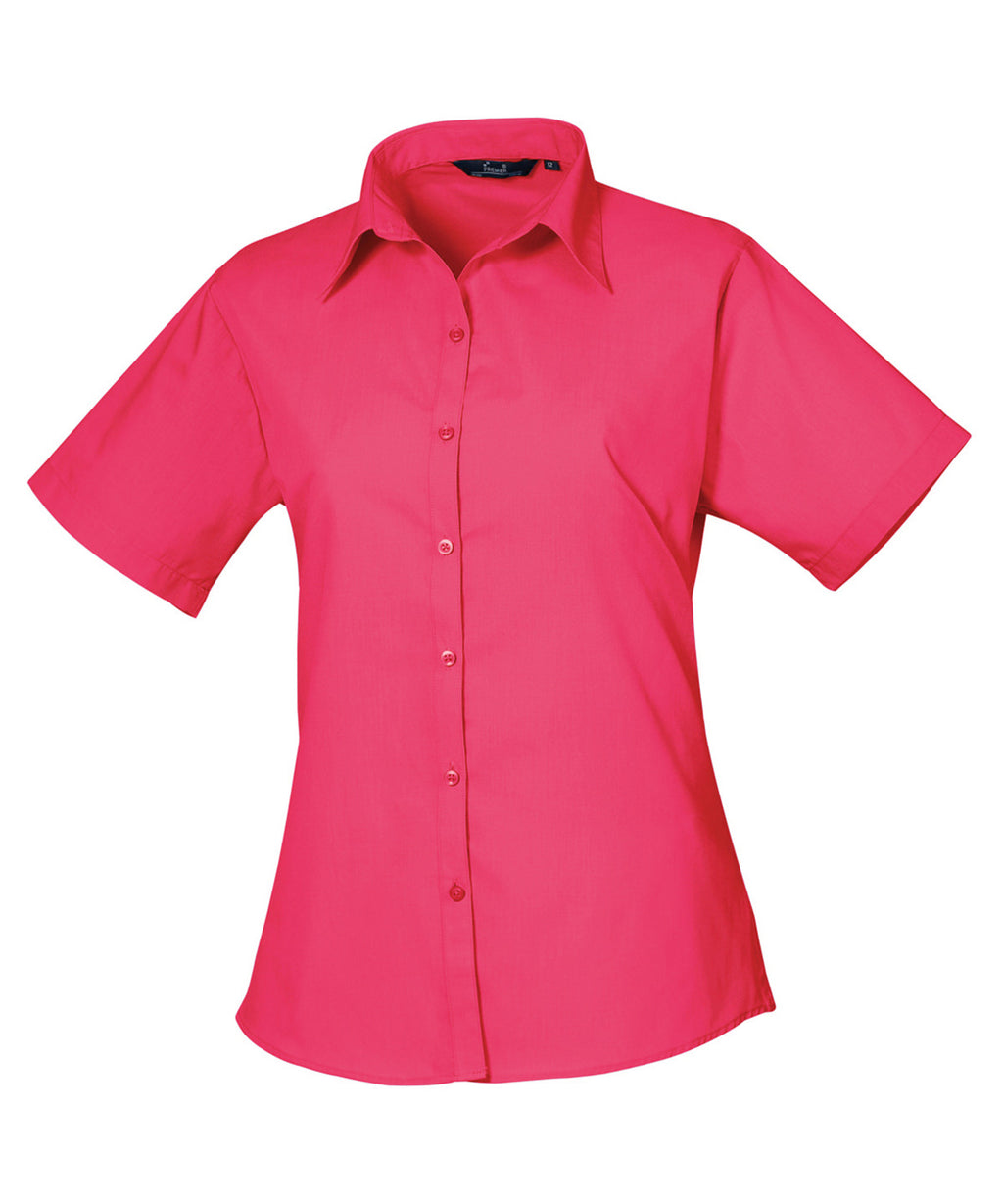 Premier Women's Short Sleeve Poplin Blouse Garment – Custom Embroidered & Printed Blouses